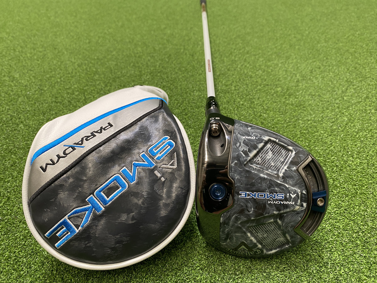2024 Callaway Paradym Ai Smoke Max 9° Driver With Headcover Dexterity- R/H Flex- Stiff Length- 45" Condition- 8.5 S/N- V24075D0160T Shaft- Tour AD GC-6 Grip- Golf Pride