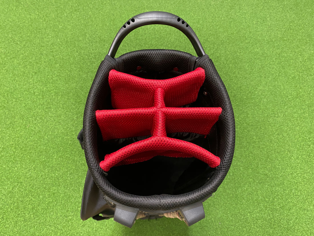 Tommy Armour Evo Black/Red 6-Way Stand Bag With Raincover *Like New*