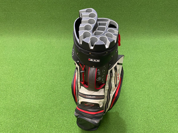 Big Max Aqua Silencio 4 Red/White/Black 14-Way Cart Bag With Raincover *Pen Marks*