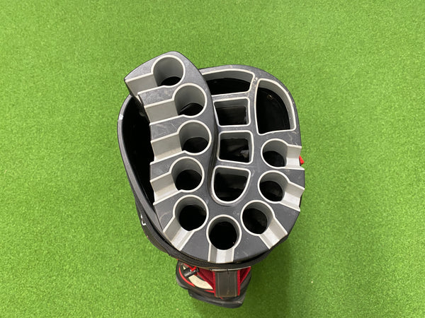 Big Max Aqua Silencio 4 Red/White/Black 14-Way Cart Bag With Raincover *Pen Marks*