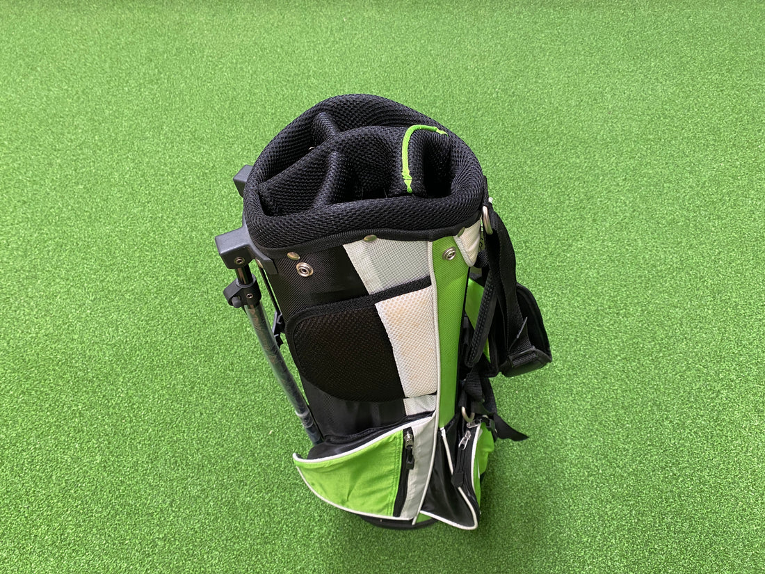 Legend Black/Grey/Green Junior 6-8Yr Olds 5-Way Stand Bag With Raincover *Like New*