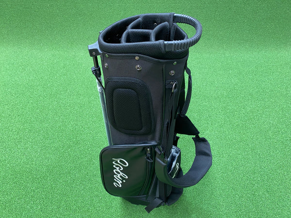Robin Black Leather 4-Way Stand Bag With Raincover *Like New*