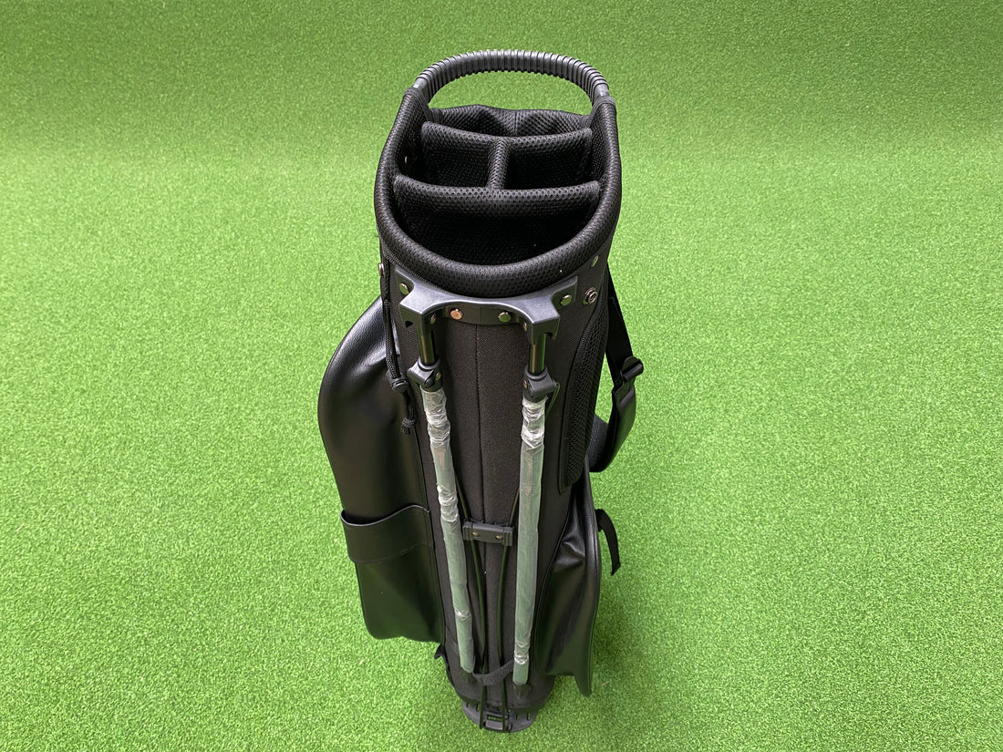 Robin Black Leather 4-Way Stand Bag With Raincover *Like New*