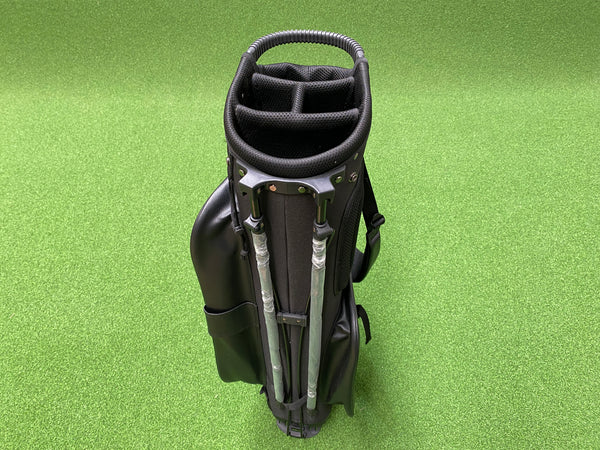 Robin Black Leather 4-Way Stand Bag With Raincover *Like New*