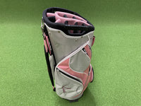 Dephlin Grey/Pink 14-Way Cart Bag With Raincover *Excellent Condition*
