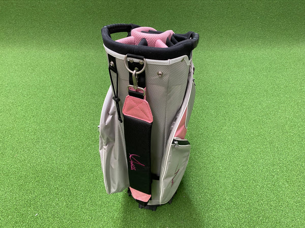 Dephlin Grey/Pink 14-Way Cart Bag With Raincover *Excellent Condition*