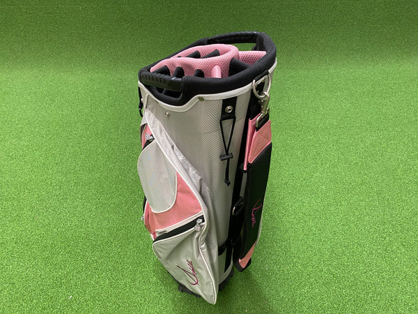 Dephlin Grey/Pink 14-Way Cart Bag With Raincover *Excellent Condition*