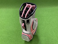 Dephlin Grey/Pink 14-Way Cart Bag With Raincover *Excellent Condition*