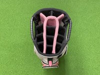 Dephlin Grey/Pink 14-Way Cart Bag With Raincover *Excellent Condition*